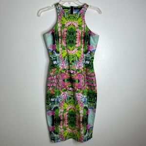 Zara Multicolor Floral Print Bodycon Dress